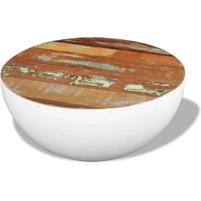 Image of vidaXL Bowl Shaped Coffee Table Solid Reclaimed Wood 60x60x30 cm