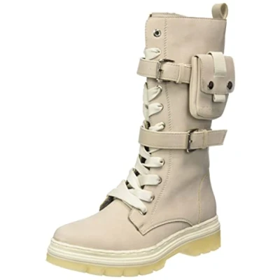 Image of TOM TAILOR Women&#039;s 4292001 Mid Calf Boot, Cream, 5.5 UK