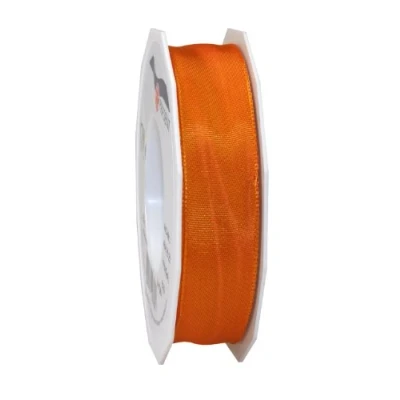 Image of C.E. Pattberg Präsent Lyon Wired Taffeta Ribbon Tangerine 25 mm width, m length