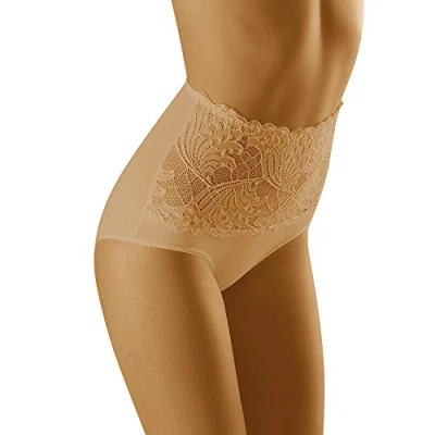 Image of Wolbar Women&#039;s Sexy Shapewear Briefs Lace Panties High Waist WB207, Beige,M