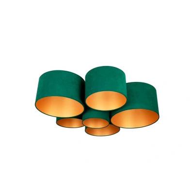 Image of Euluna Lodge ceiling light, 6 bulb, green/gold
