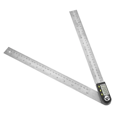 Image of Digital Protractor Ruler, 0 300mm Stainless Steel Electronic Angle Finder Goniometer Miter Gauge Ruler