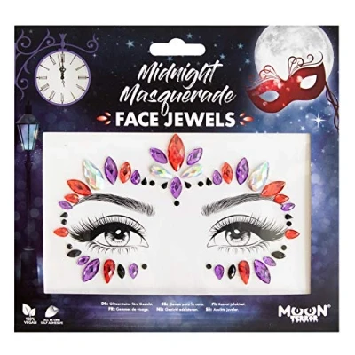 Image of Face Jewels by Moon Terror Midnight Masquerade Festival Body Gems, SFX Make up, Crystal up Eye Glitter Stickers, Temporary Tattoo Jewels, Special Effects