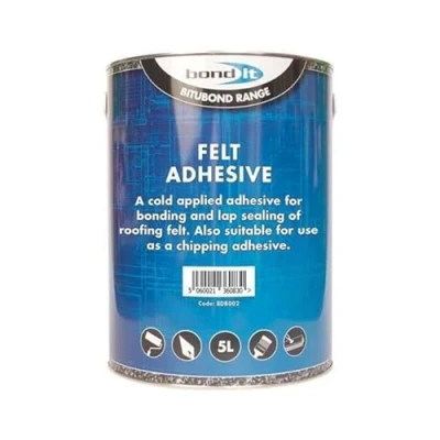 Image of Bond It Black Felt Adhesive Roofing Tools DIT Building Trade Bitumen Range Primer Paint Trowel Mastic Roof Leak UK (5L)