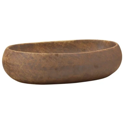 Image of vidaXL Countertop Basin Brown Oval 59x40x15 cm Ceramic