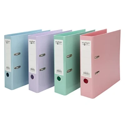 Image of Eastlight A4 Pastel Premium Lever Arch File Assorted, Pack of 4