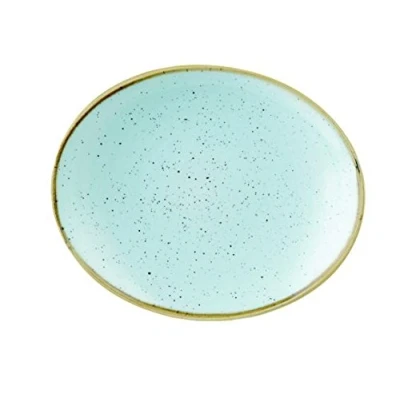 Image of Churchill Stonecast Duck Egg Blue Oval Plate 19.2 cm, Pack of 12