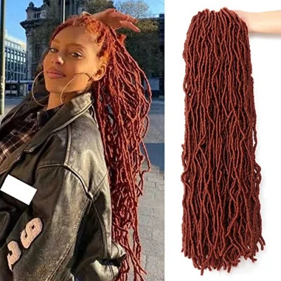 Image of Crochet Faux Locs Hair Extensions for Black Women Butterfly Soft Braids Goddess (24Inch(Pack of 7), 350)