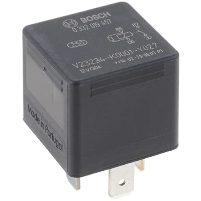 Image of 4270844M1, D45060021 Relay BOSCH 0 332 019 457 12V 30A 4 pin connector MERCEDES BENZ: CLS Coupe, S Class Saloon, CLK Convertible