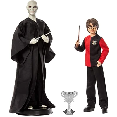 Image of Harry Potter Collectible Doll 2 Pack, Gift Set with 12 Inch Voldemort and 10.5 Doll, Film Inchspired Fashions Wands