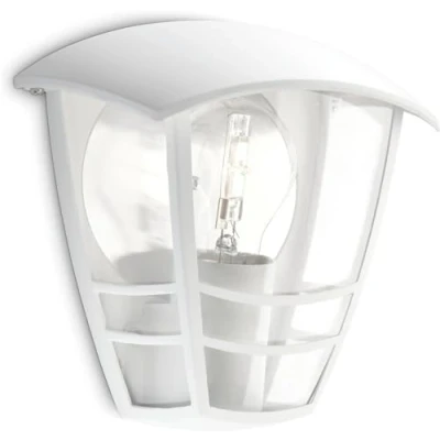 Image of PHILIPS LED Creek Vintage Outdoor Wall Light Fixture [White Requires E27 Edison Screw Bulb] for Home, Garden, Patio and Terrace Lighting.