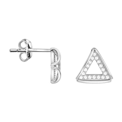 Image of SOFIA MILANI Women&#039;s Earrings 925 Silver with Zirconia Stones Triangle Stud 20596