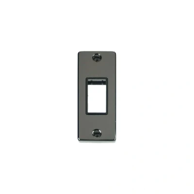 Image of Click Deco 1G MiniGrid Single Aperture Unfurnished Architrave Plate Black Nickel Inserts