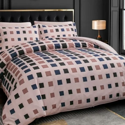 Image of Grace Double Duvet Set Brushed Microfiber Cover (200 x 200 cm) Ultra Soft &amp; Reversible 3 PCs With 2 Pillow Cases