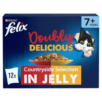 Image of FELIX Doubly Delicious 7+ Countryside Selection in Jelly Wet Cat Food 12x85g