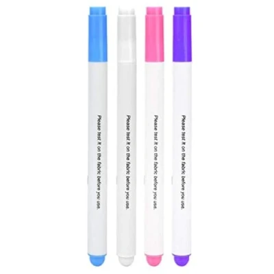 Image of Water Erasable Fabric Marking Pens, Disappearing Ink Pen Air Marker Temporary Auto Vanishing for Cloth Sewing