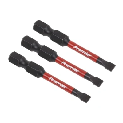 Image of Sealey Premier Slotted 4.5mm Impact Power Tool Bits 50mm 3pc