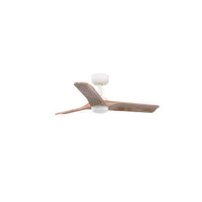 Image of Heywood Small 3 Blade Matt White, Pine with Light 2700 4000 6000K Tuya Smart System