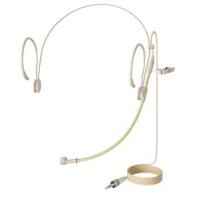 Image of J K MIC 069 Earhook Headworn Headset Unidirectional Microphone For Sennheiser Wireless System 1/8&quot; TRS Locking Screw Plug