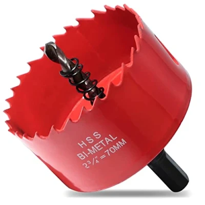 Image of GARHWAL Bi Metal Hole Saw 70 mm with Arbor and Pilot Bit Smooth Fast Cutting for Wood, Plywood, Plastic, Drywall, Thin Sheets, More Ideal Ceiling Light Installation DIY Projects