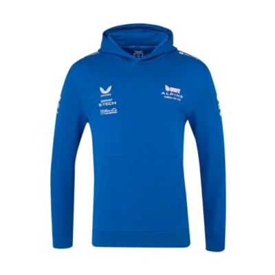 Image of Alpine F1 Team Official Hooded Sweatshirt, Long Sleeve, Blue, 2025 Collection (UK, Alpha, M, Regular, Blue)