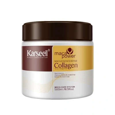 Image of Karseell Collagen Hair Mask Maca Power Deep Repair Conditioning Argan Oil Essence for Dry Damaged All Types 16.90 oz 500ml