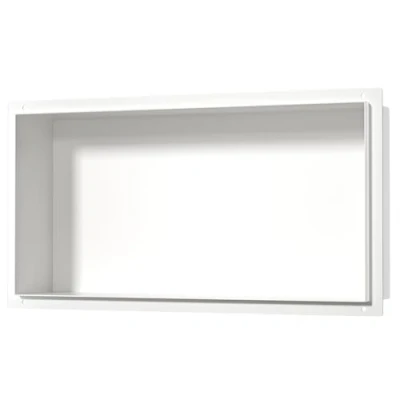 Image of Bernkot Shower Niche Stainless Steel 60 x 30 10 cm Wall Recess Storage Folder for Bathroom No Tile Needed, White