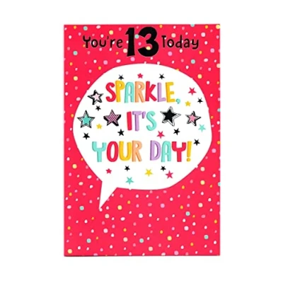 Image of Thirteen, (13) 13th Year Old Girl Birthday Card Free Post (UK)