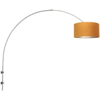 Image of Sparkled Light Wall Lamp with Shade Brushed Steel, Velvet Gold