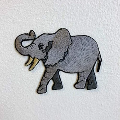 Image of Cool Elephant Huge Animal Iron Sew on Embroidered Patch