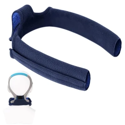 Image of Neck Pad for Straps CPAP Comfort Pads Covers Universal and Reusable Headgear Reducing Red Marks (Blue)