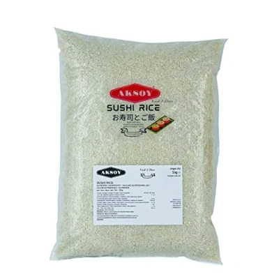Image of AKSOY Premium Quality Sushi Rice 5 KG Japanese Style Short Grain Rice, Perfectly Sticky, Pantry Staple, Non GMO