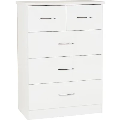 Image of Seconique Nevada 3+2 Drawer Chest in White Gloss
