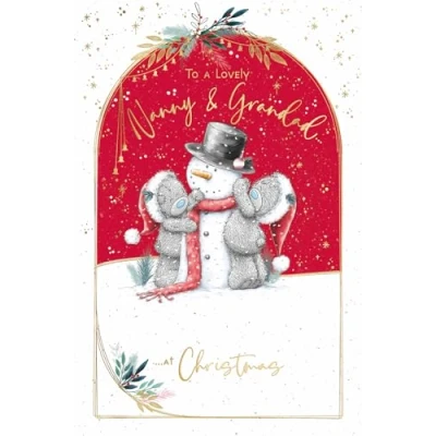 Image of Me To You Tatty Teddy Grandparents Christmas Card A Lovely Nanny &amp; Grandad 5x8ins Official Collection