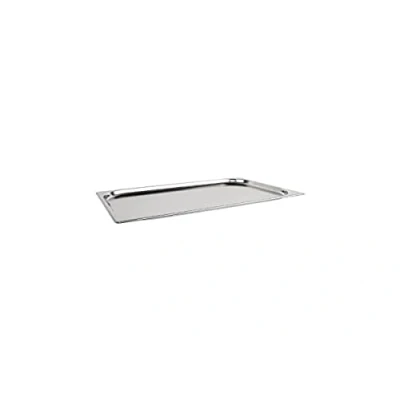 Image of Vogue Gastronorm Pan 1/1, Stainless Steel Tray, Depth: 20 mm, Capacity: 3 Litres, Hot and Cold Food Storage Container, Bain Marie Compatible, Lid Sold Separately, K998