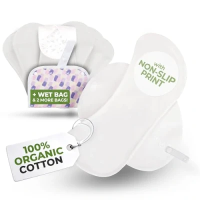 Image of Non Slip Reusable Panty Liners for Women Thin; 7 Pack (Small) Organic Cotton Cloth Liners; Eco Reusable; Daily Washable Pantyliners Vaginal Discharge, NOT Period