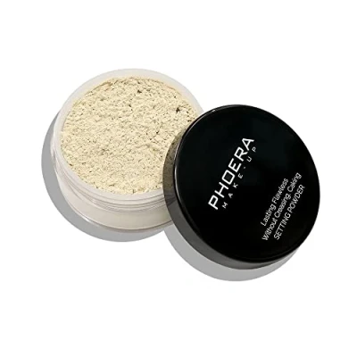 Image of ABRUS Translucent Makeup Setting Matte Face Powder + Puff, Long Lasting Lightweight Foundation Make Up Fixer (01 (14 Gram))