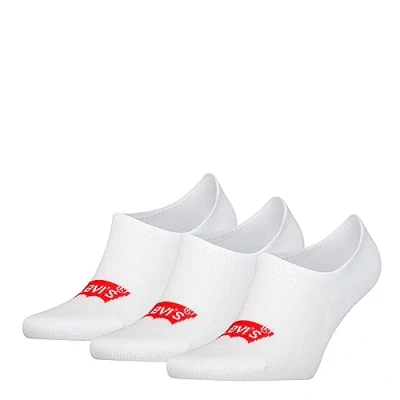 Image of Levi&#039;s HIGH CUT Batwing LOGO Recycled Cotton 3P PACK Trainer socks, Men&#039;s, Size: 9 11.5, White