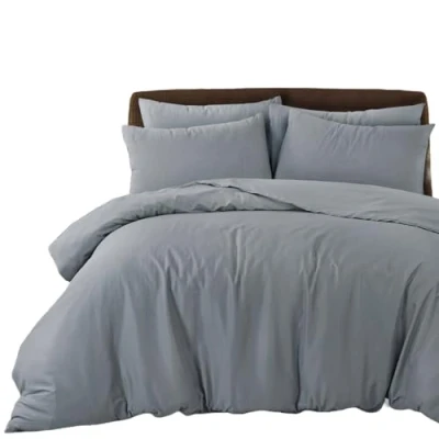 Image of Bronwen Mathews Grey Super King Size Duvet Set Soft Microfibre Quilt Cover with 2 Pillowcases, Easy Care Wrinkle Free SuperKing Bedding of 3 Pcs (Grey, King)