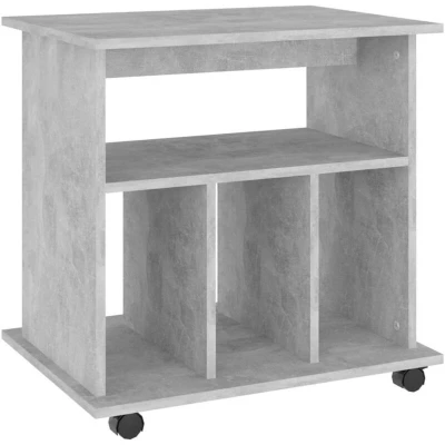 Image of vidaXL Rolling Cabinet Concrete Grey 60x45x60 cm Engineered Wood