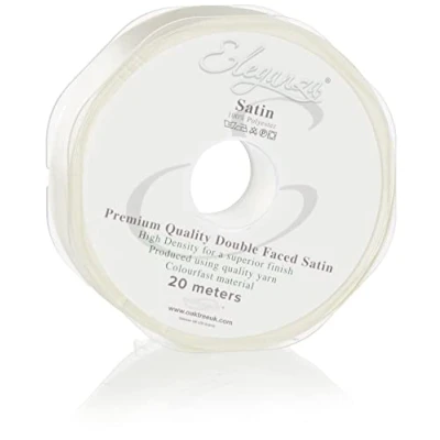 Image of ELEGANZA Double Faced Satin 25mm x 20m Ivory No.61