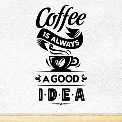 Image of Coffee good idea wall art sticker kitchen decor home living room decoration window vinyl quote poster decal stickers accessory pub dining diy cafe cup walls mural shop quotes stencils transfers decals