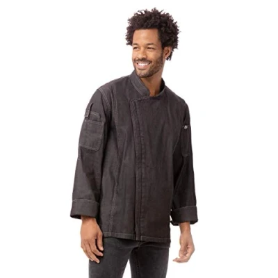 Image of Chef Works Gramercy Denim Coat, Black, Large