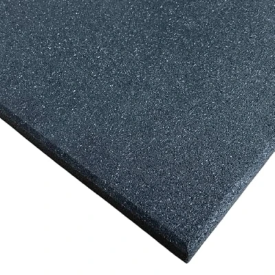 Image of Rubber Crumb Gym Floor Tiles Heavy Duty Non Slip Commercial Grade Mats 1m x (Black, 30mm Thick)