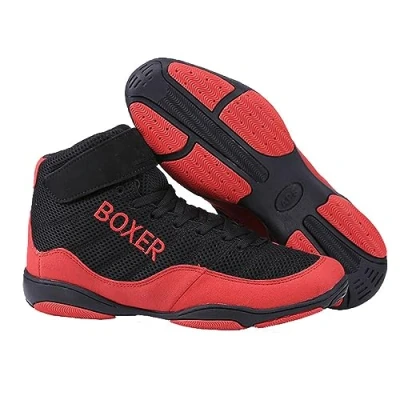 Image of GoldeneAmeisen Boxing Boots,Boxing Shoes,Sports Wrestling Shoes,Unisex&#039;s,Breathable Mesh,shock absorbing Heel,Lightweight Non Slip,Comfort,for Fighting,Training,Fitness,Kickboxing,Sanda,Teenagers