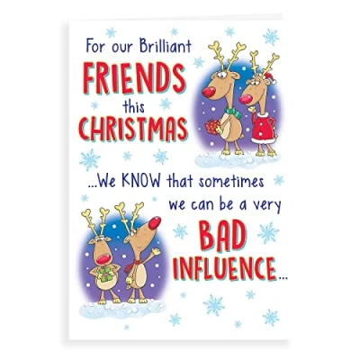 Image of Regal Publishing Humour Christmas Card Friends 9 x 6 inches