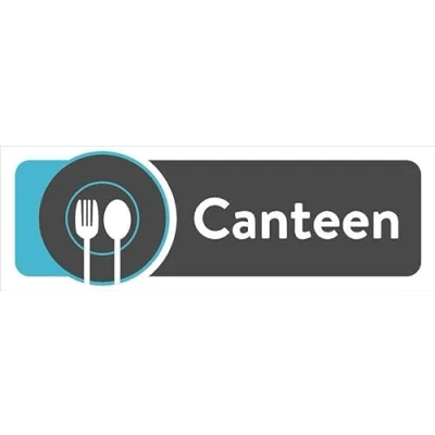 Image of Canteen information sign blue Self adhesive sticker (450mm x 150mm)