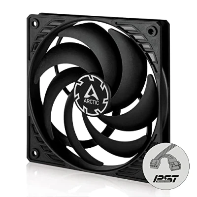 Image of ARCTIC P12 Slim PWM PST PC Fan, 120mm Case Fan with Sharing Technology (PST), Pressure optimised, Quiet motor, Computer, Extra slim, 300 2100 rpm Black