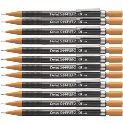 Image of Pentel Sharplet Mechanical Pencil, 0.9mm Lead, 1 Pack of 12 Pencils,Black