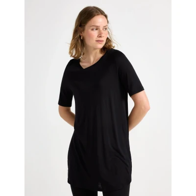 Image of Lindex Basic Tshirt, Women&#039;s, Size: 10/12, Black
